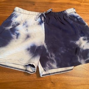 Tie Dye Blue and White Shorts